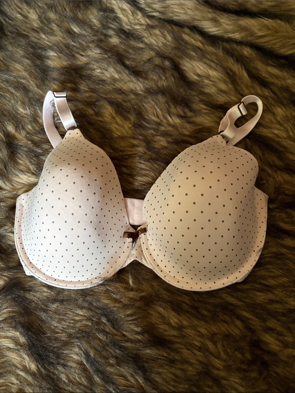 Maidenform Light Pink Polka Dot Underwire T-Shirt Bra Size 34DD